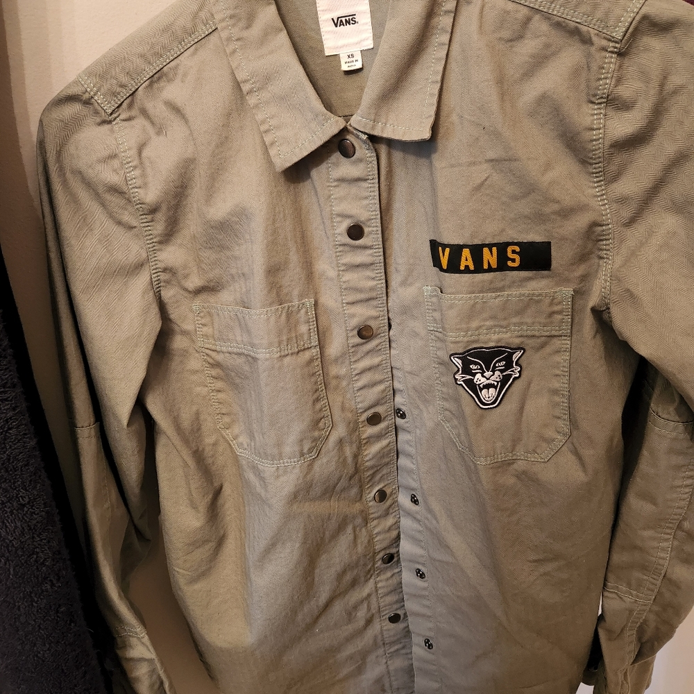 Vans Tops | Vans Off The Wall Women's Military Patch Style Top